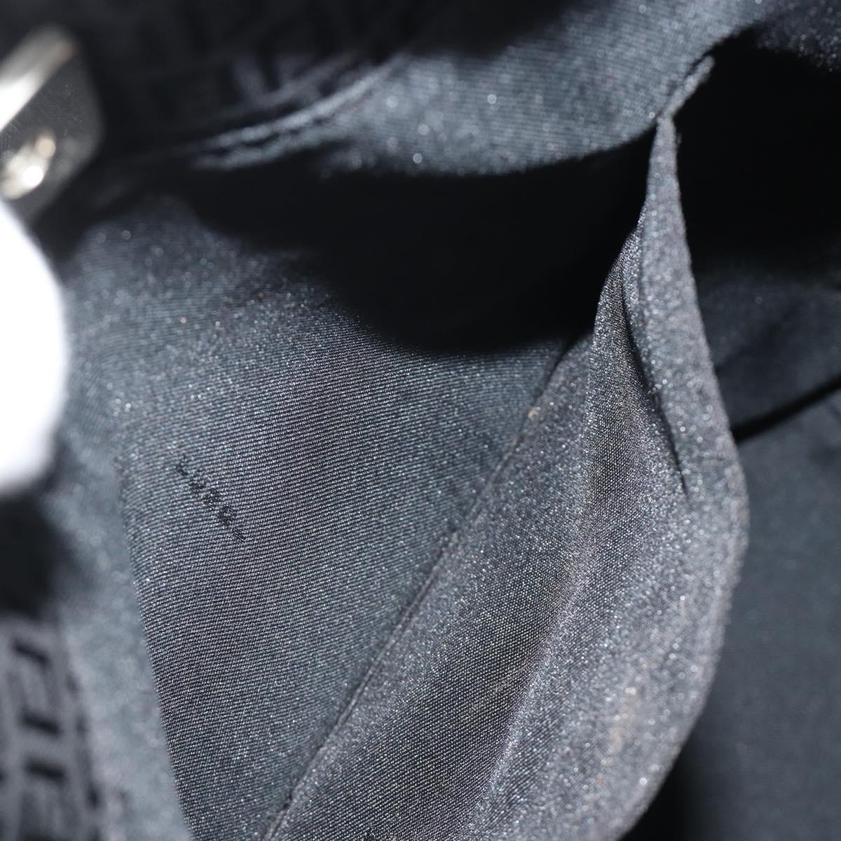 FENDI Zucchino Canvas Tote Bag Black Silver Auth ep14953
