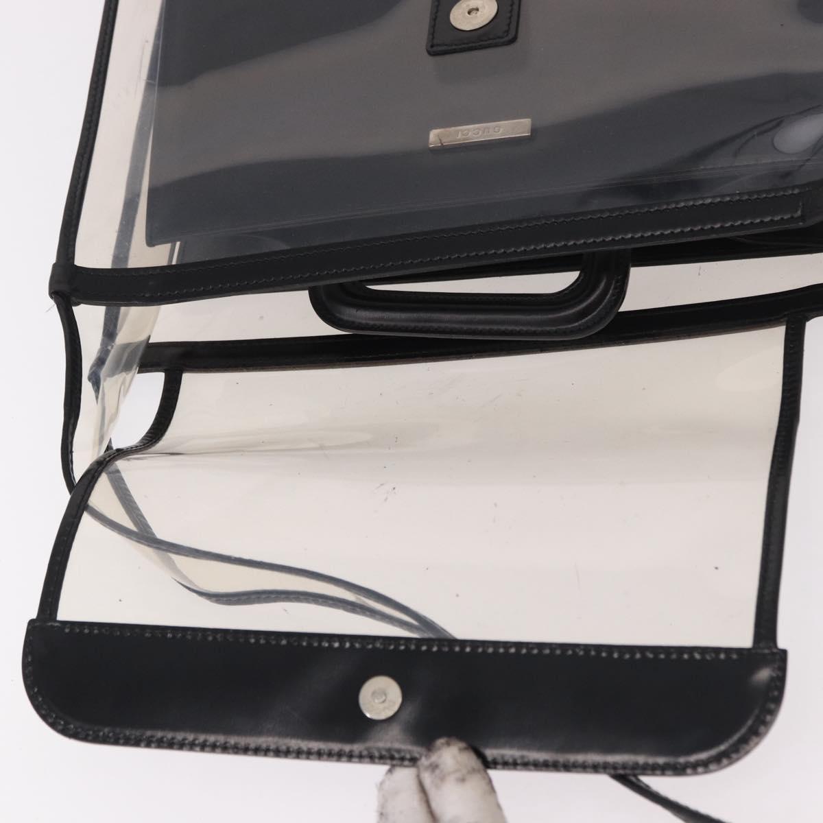 GUCCI Shoulder Bag Vinyl Black Clear 001 2058 1772 5 Auth ep14956