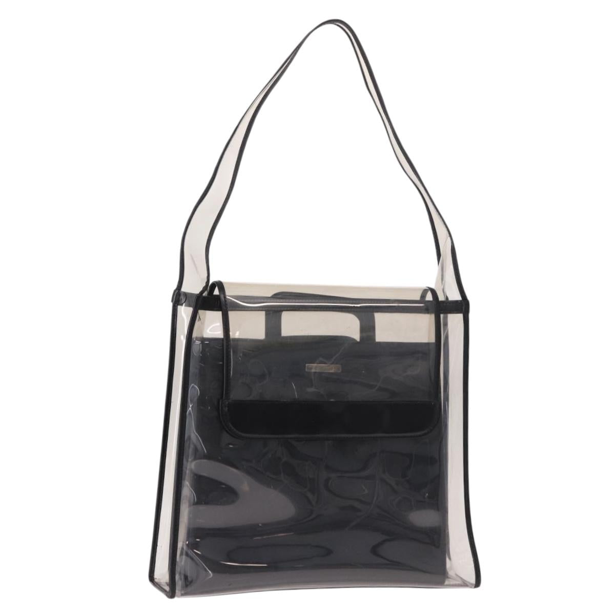 GUCCI Shoulder Bag Vinyl Black Clear 001 2058 1772 5 Auth ep14956