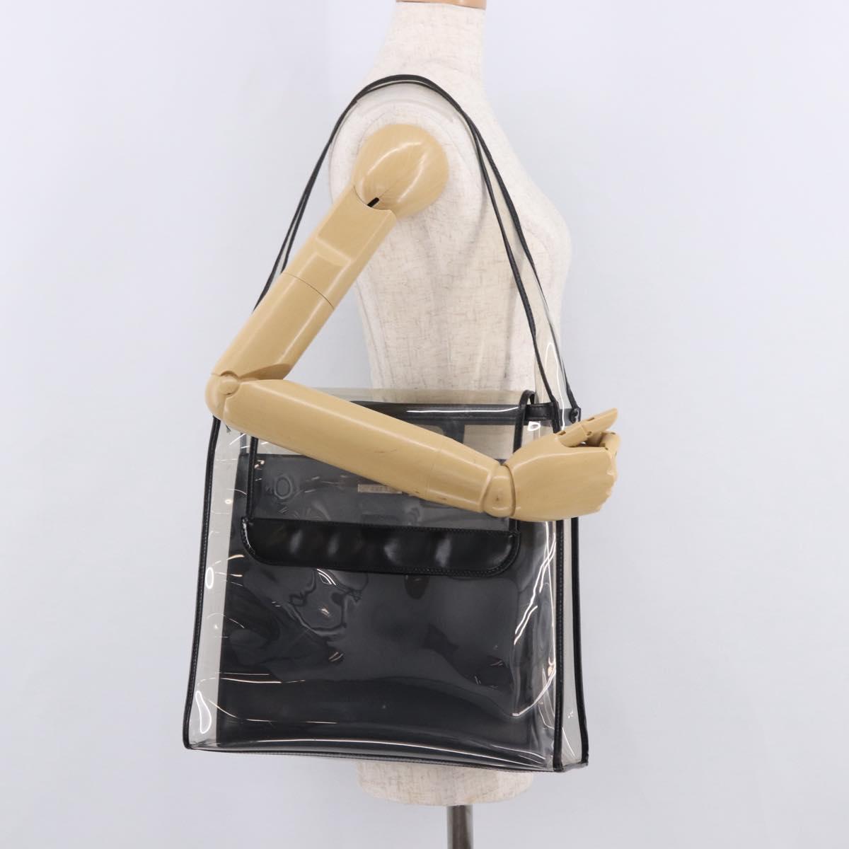 GUCCI Shoulder Bag Vinyl Black Clear 001 2058 1772 5 Auth ep14956