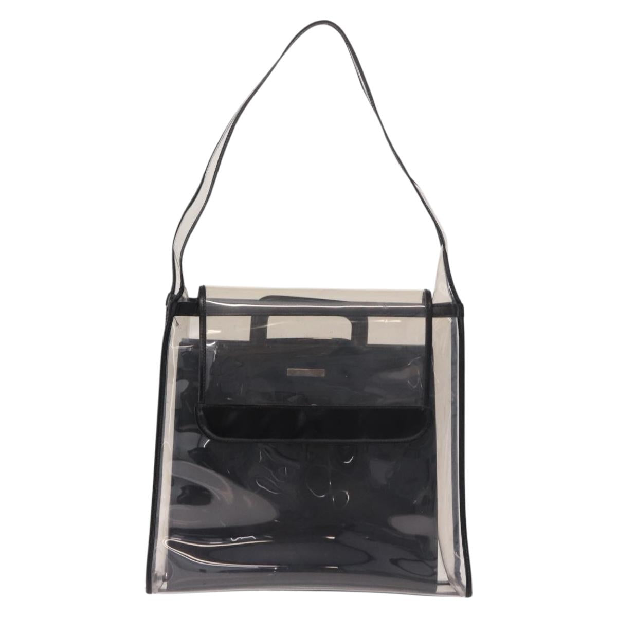 GUCCI Shoulder Bag Vinyl Black Clear 001 2058 1772 5 Auth ep14956