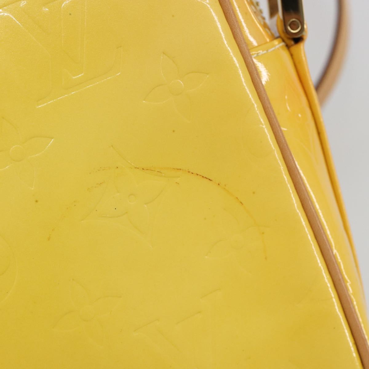 LOUIS VUITTON Monogram Vernis Wooster Bag Lime Yellow M91075 LV Auth ep14959A