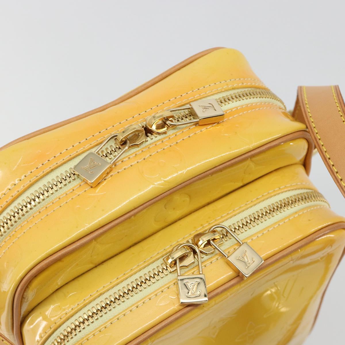 LOUIS VUITTON Monogram Vernis Wooster Bag Lime Yellow M91075 LV Auth ep14959A