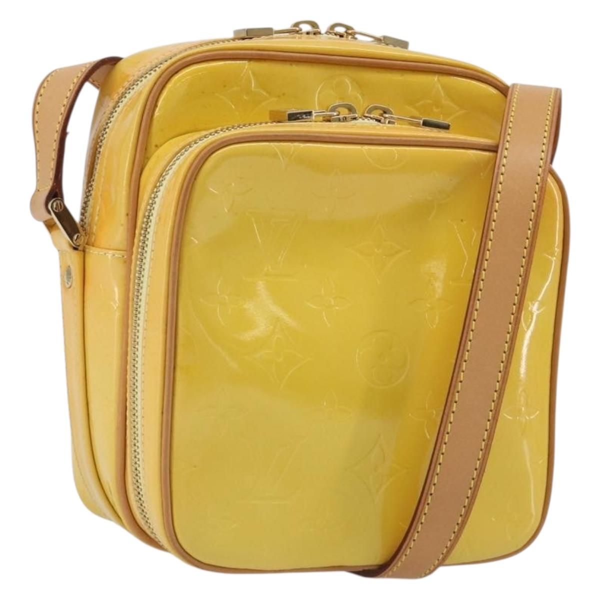 LOUIS VUITTON Monogram Vernis Wooster Bag Lime Yellow M91075 LV Auth ep14959A