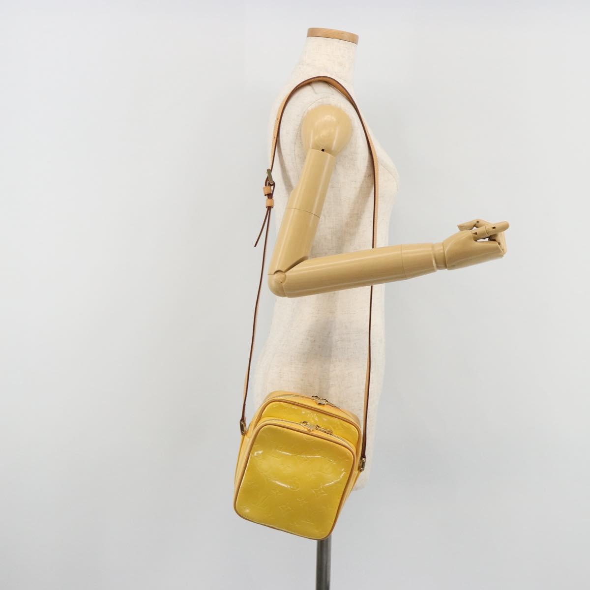 LOUIS VUITTON Monogram Vernis Wooster Bag Lime Yellow M91075 LV Auth ep14959A