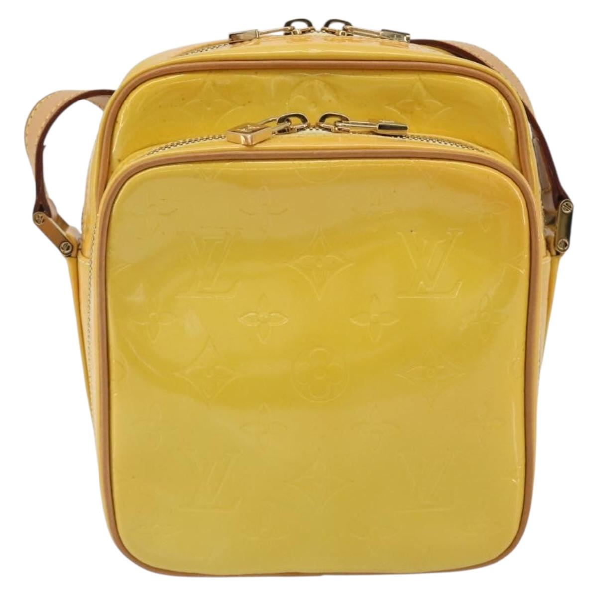 LOUIS VUITTON Monogram Vernis Wooster Bag Lime Yellow M91075 LV Auth ep14959A