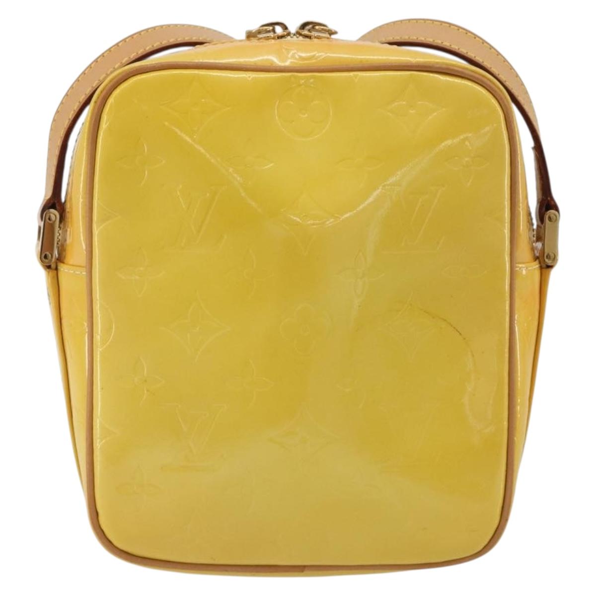 LOUIS VUITTON Monogram Vernis Wooster Bag Lime Yellow M91075 LV Auth ep14959A