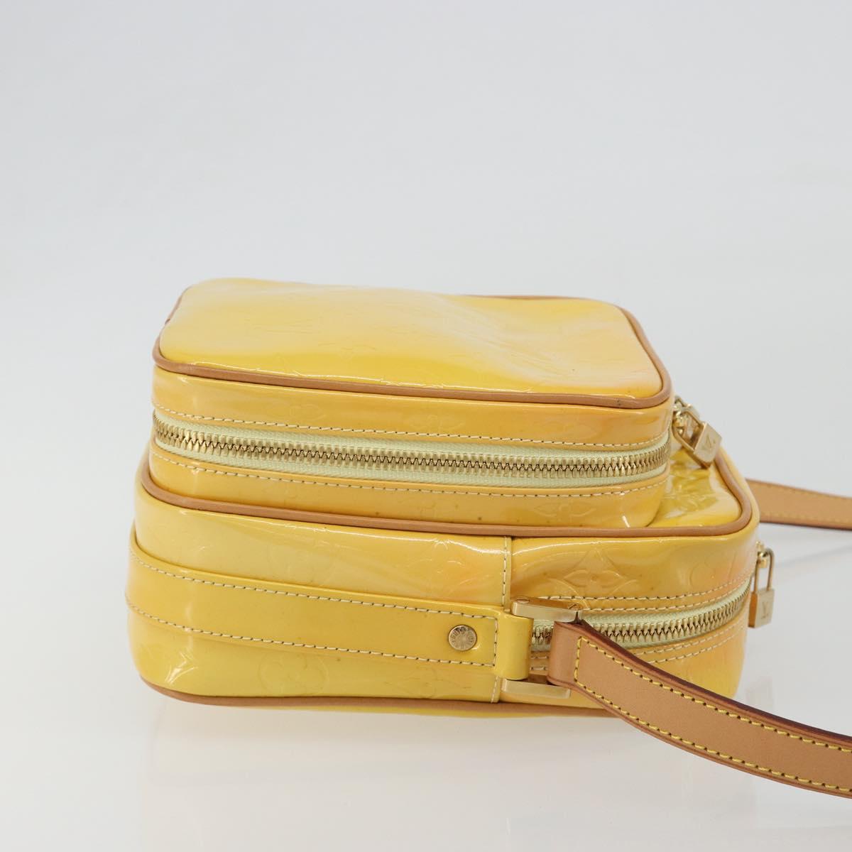 LOUIS VUITTON Monogram Vernis Wooster Bag Lime Yellow M91075 LV Auth ep14959A