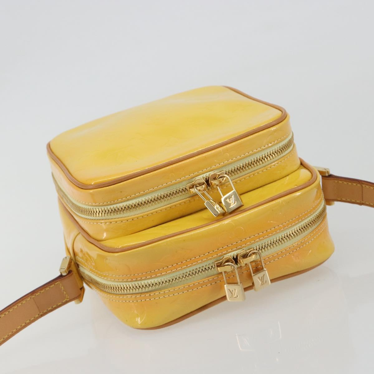 LOUIS VUITTON Monogram Vernis Wooster Bag Lime Yellow M91075 LV Auth ep14959A
