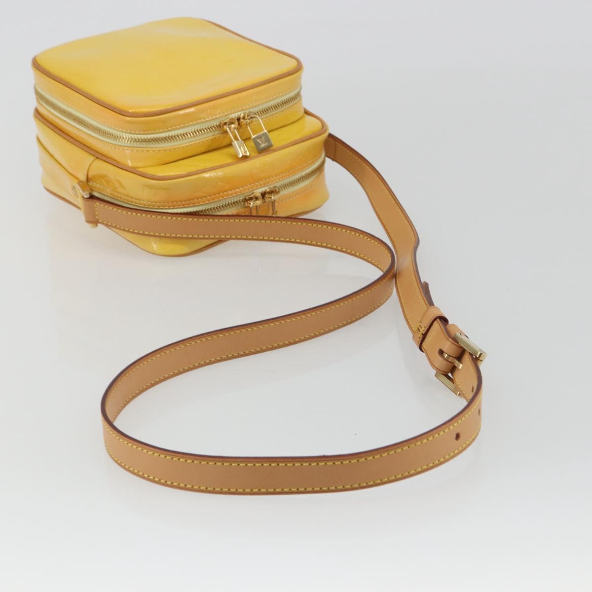 LOUIS VUITTON Monogram Vernis Wooster Bag Lime Yellow M91075 LV Auth ep14959A