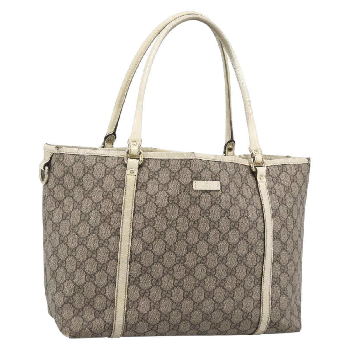 GUCCI GG Supreme Tote Bag PVC Beige Gold 197953 Auth ep14963