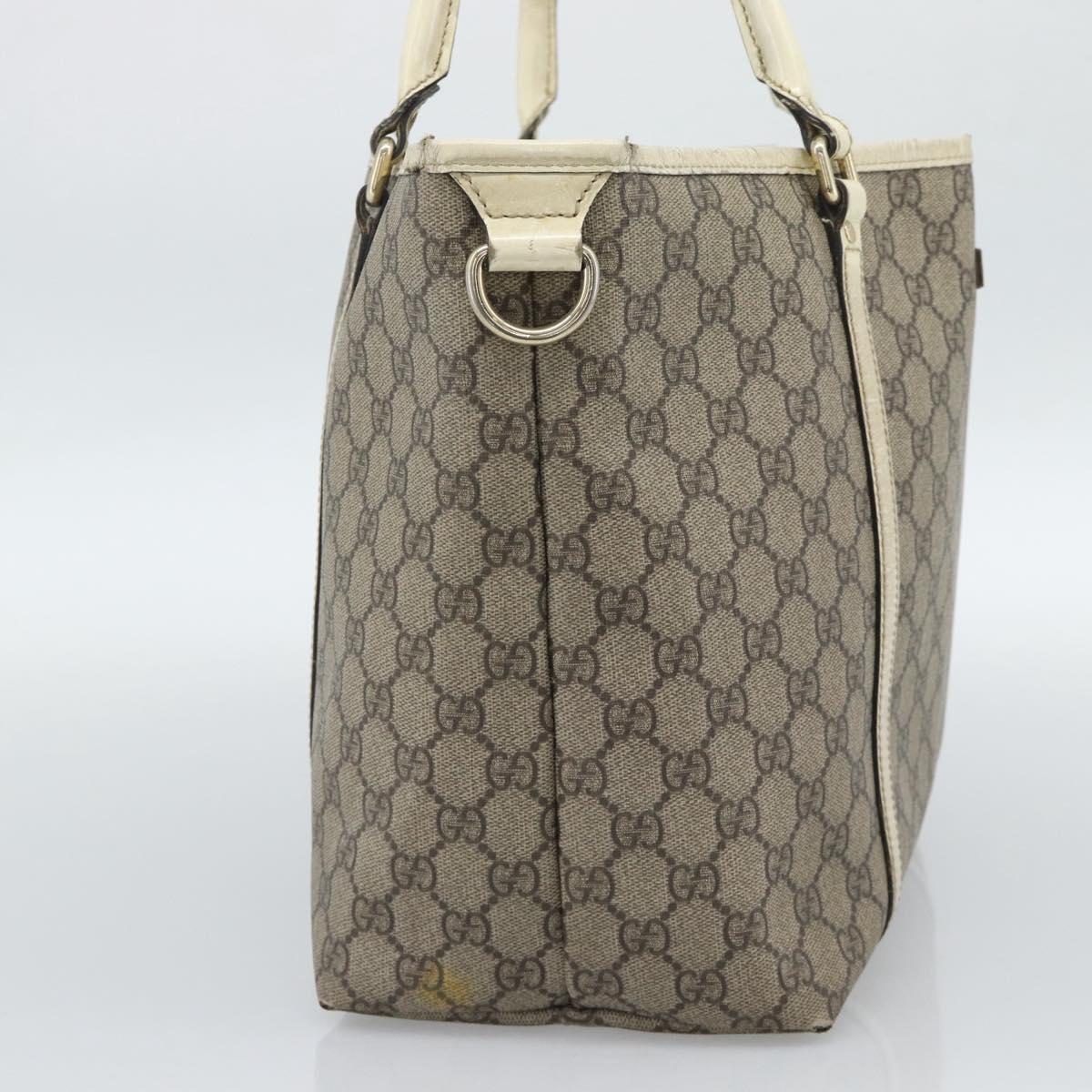 GUCCI GG Supreme Tote Bag PVC Beige Gold 197953 Auth ep14963