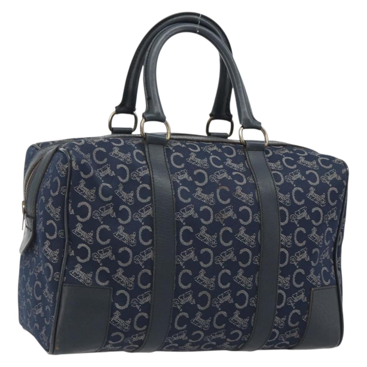 CELINE C Sulky Mini Boston Bag Canvas Navy Auth ep14968