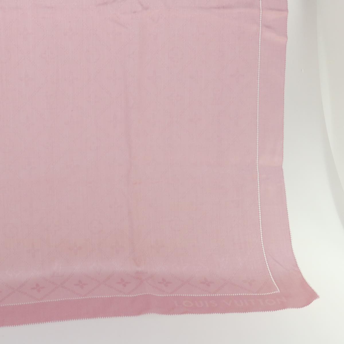 LOUIS VUITTON Monogram Scarf Silk Pink LV Auth ep1497