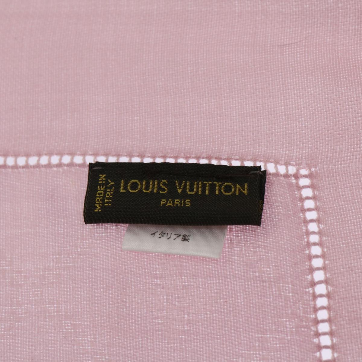 LOUIS VUITTON Monogram Scarf Silk Pink LV Auth ep1497