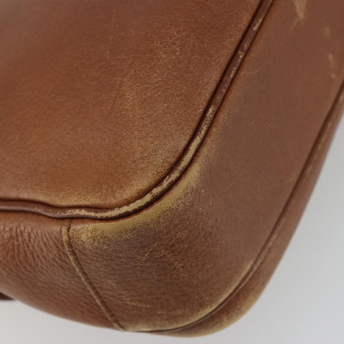Burberrys Shoulder Bag Leather Brown Gold Auth ep14974