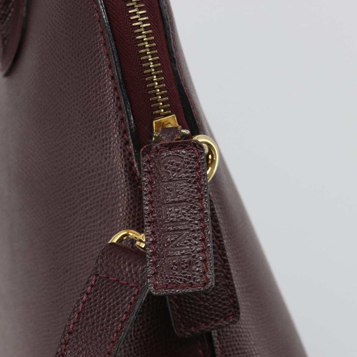 CELINE Hand Bag Leather 2way Purple Gold Auth ep14976