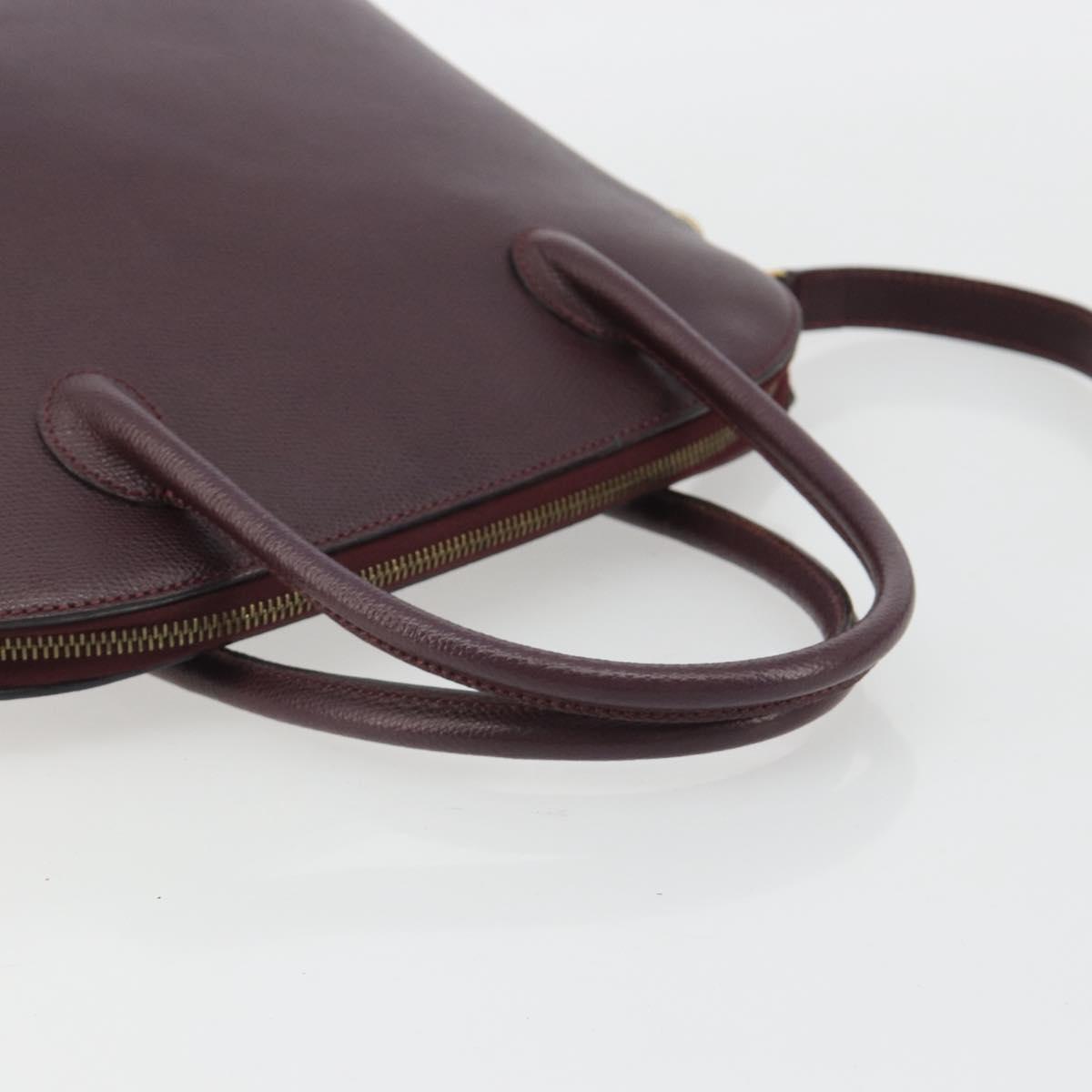 CELINE Hand Bag Leather 2way Purple Gold Auth ep14976