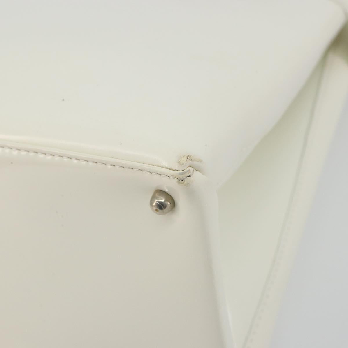 GUCCI Tote Bag Patent leather 2way White Silver 000 1118 0503 Auth ep14980