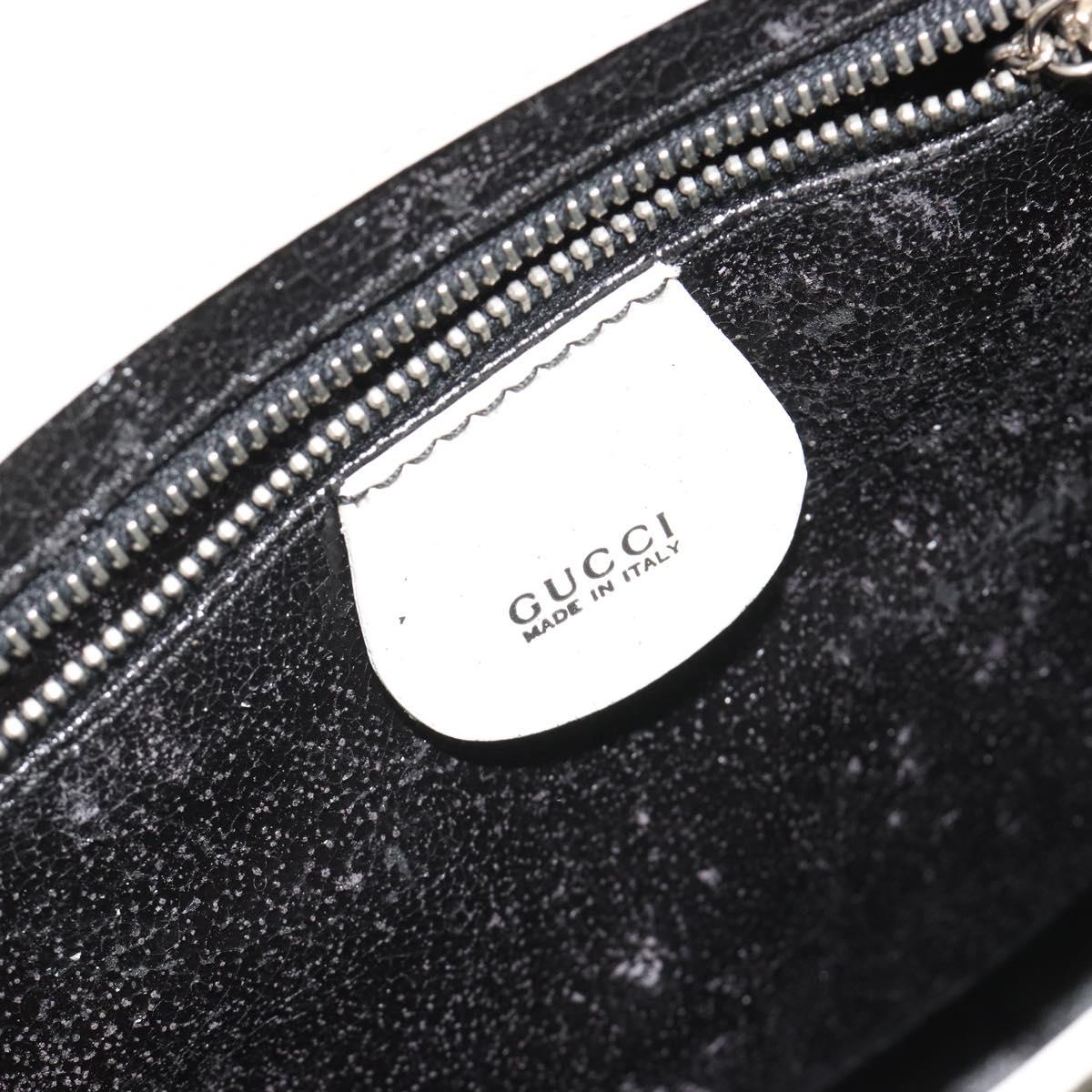 GUCCI Tote Bag Patent leather 2way White Silver 000 1118 0503 Auth ep14980