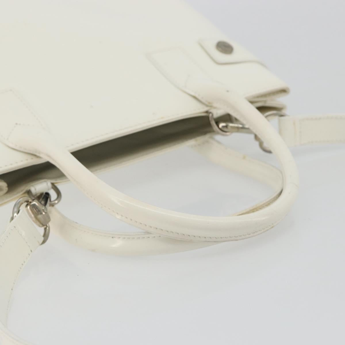 GUCCI Tote Bag Patent leather 2way White Silver 000 1118 0503 Auth ep14980