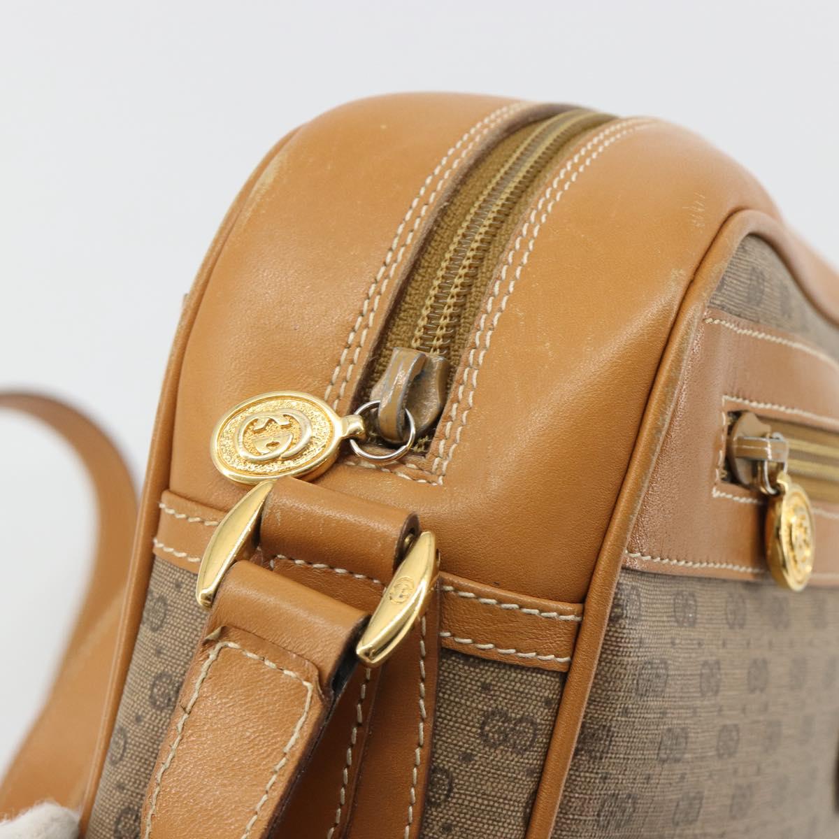 GUCCI Micro GG Supreme Shoulder Bag PVC Beige Gold 001 093 0942 Auth ep14983