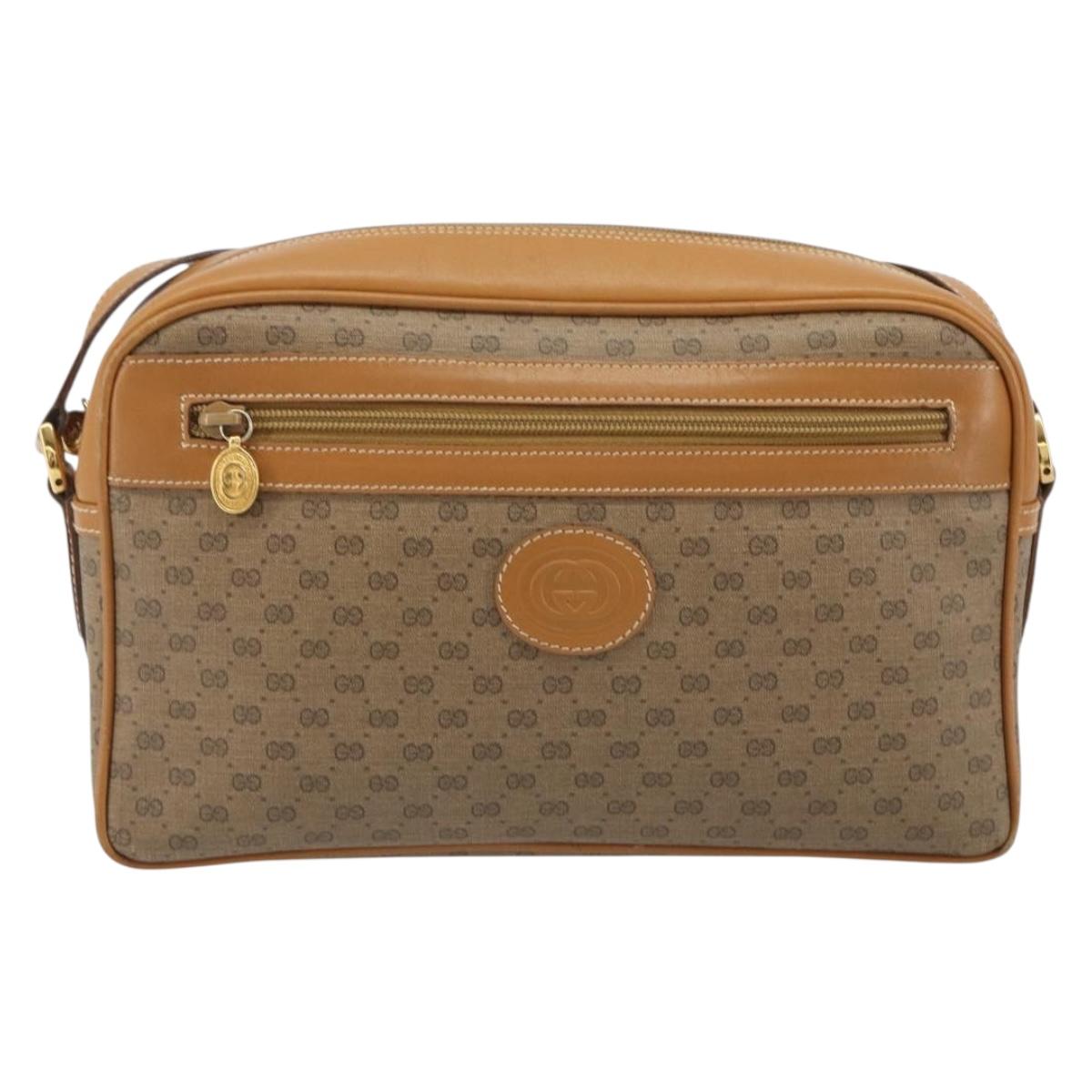 GUCCI Micro GG Supreme Shoulder Bag PVC Beige Gold 001 093 0942 Auth ep14983