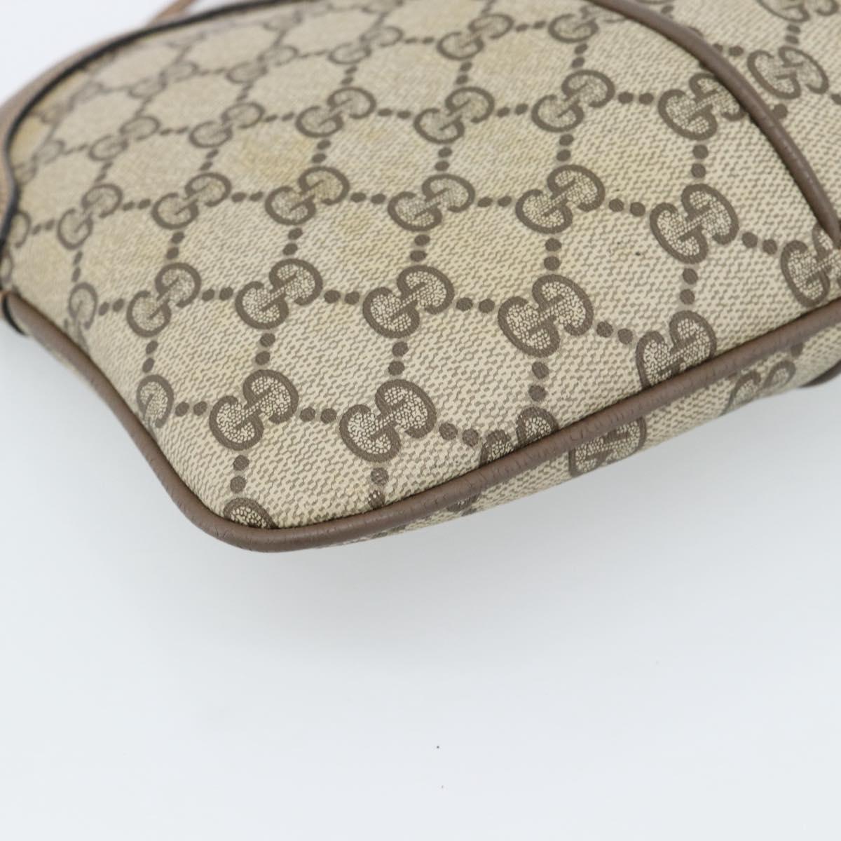 GUCCI GG Supreme Web Sherry Line Bag PVC Beige Gold 68 02 047 Auth ep14991
