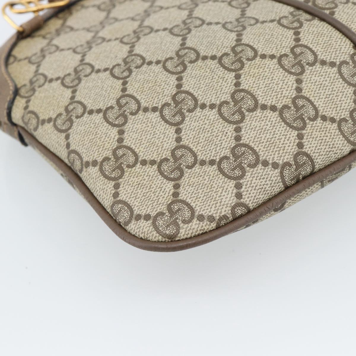 GUCCI GG Supreme Web Sherry Line Bag PVC Beige Gold 68 02 047 Auth ep14991