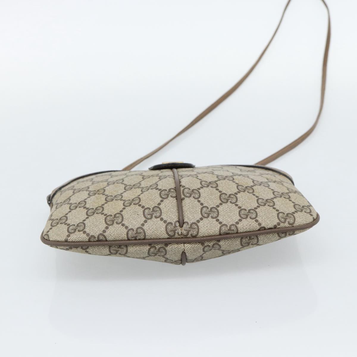 GUCCI GG Supreme Web Sherry Line Bag PVC Beige Gold 68 02 047 Auth ep14991