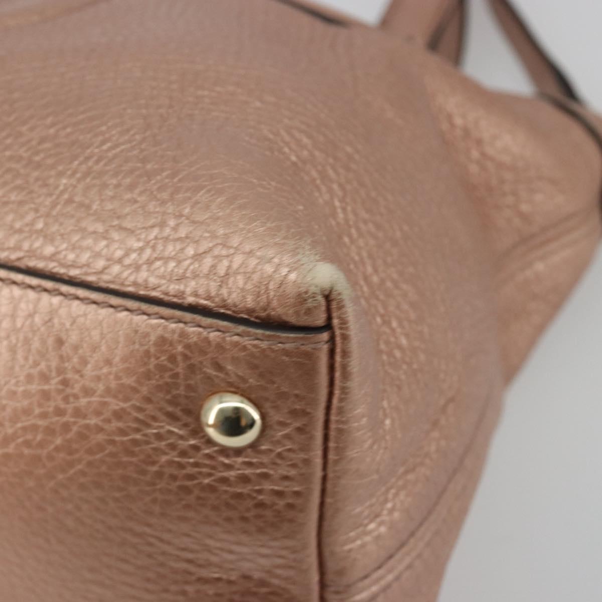 GUCCI Soho Hand Bag Leather 2way Pink Gold 308362 Auth ep15003A