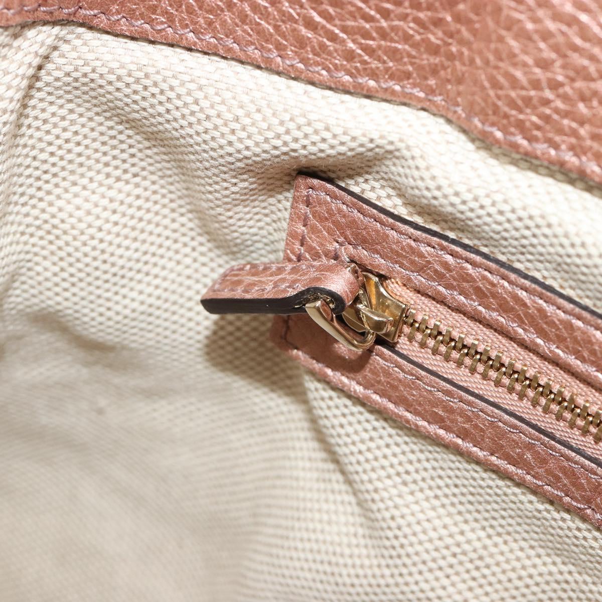 GUCCI Soho Hand Bag Leather 2way Pink Gold 308362 Auth ep15003A