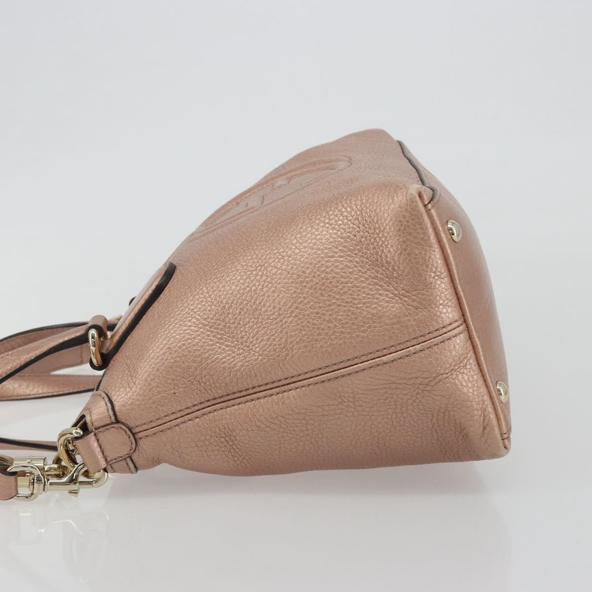 GUCCI Soho Hand Bag Leather 2way Pink Gold 308362 Auth ep15003A