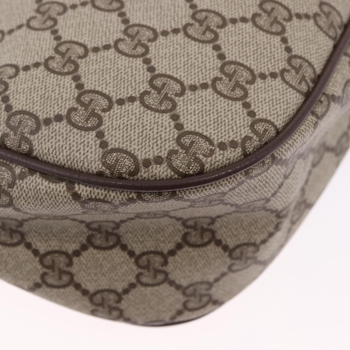 GUCCI GG Supreme Web Sherry Line Bag PVC Beige Gold 89 02 077 Auth ep15007