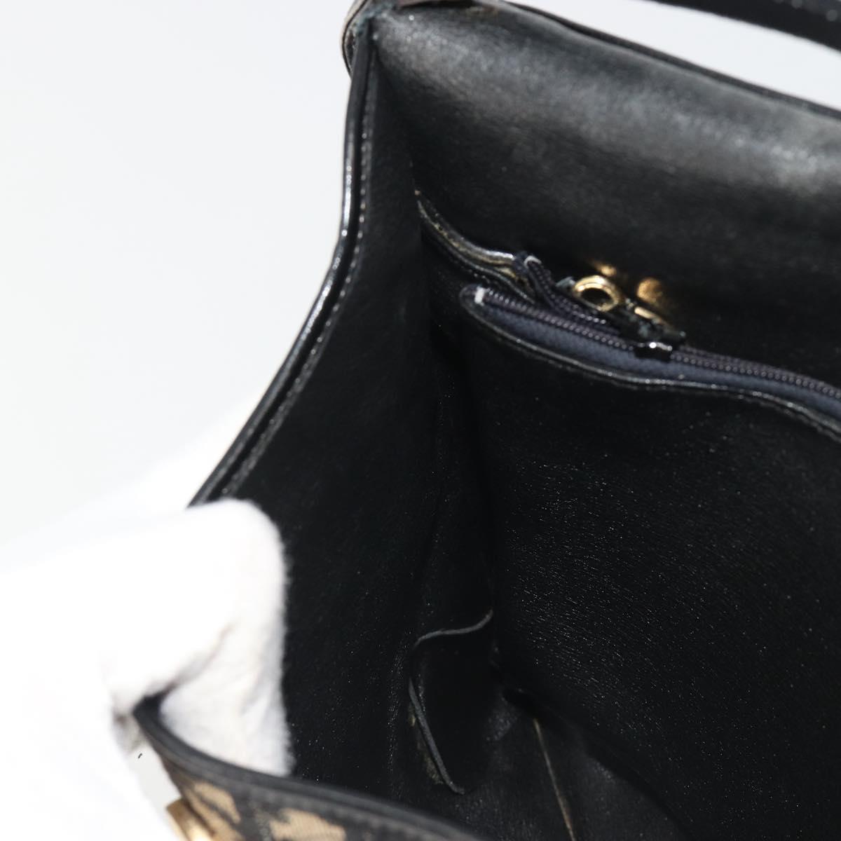 Christian Dior Trotter Canvas Shoulder Bag Navy Gold Auth ep15009
