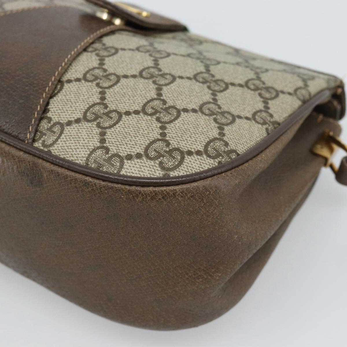 GUCCI GG Supreme Web Sherry Line Bag PVC Beige Gold 72 02 024 Auth ep15016
