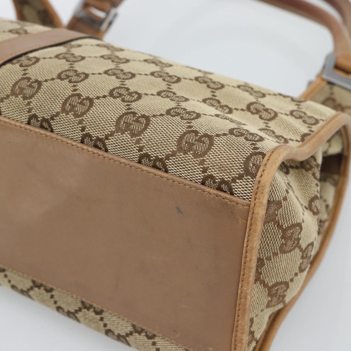 GUCCI GG Canvas Jackie Shoulder Bag Beige Silver 01719 Auth ep15028