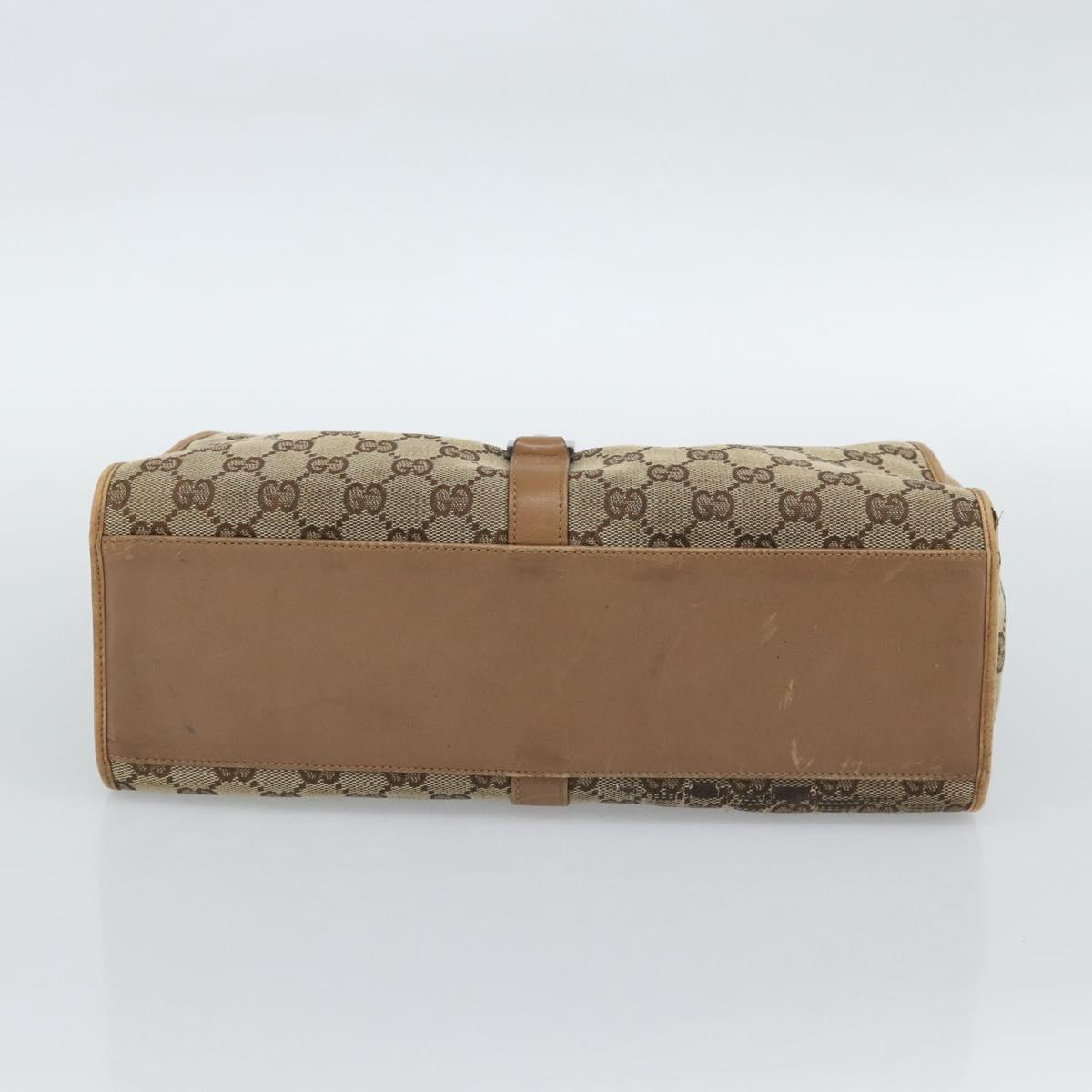 GUCCI GG Canvas Jackie Shoulder Bag Beige Silver 01719 Auth ep15028