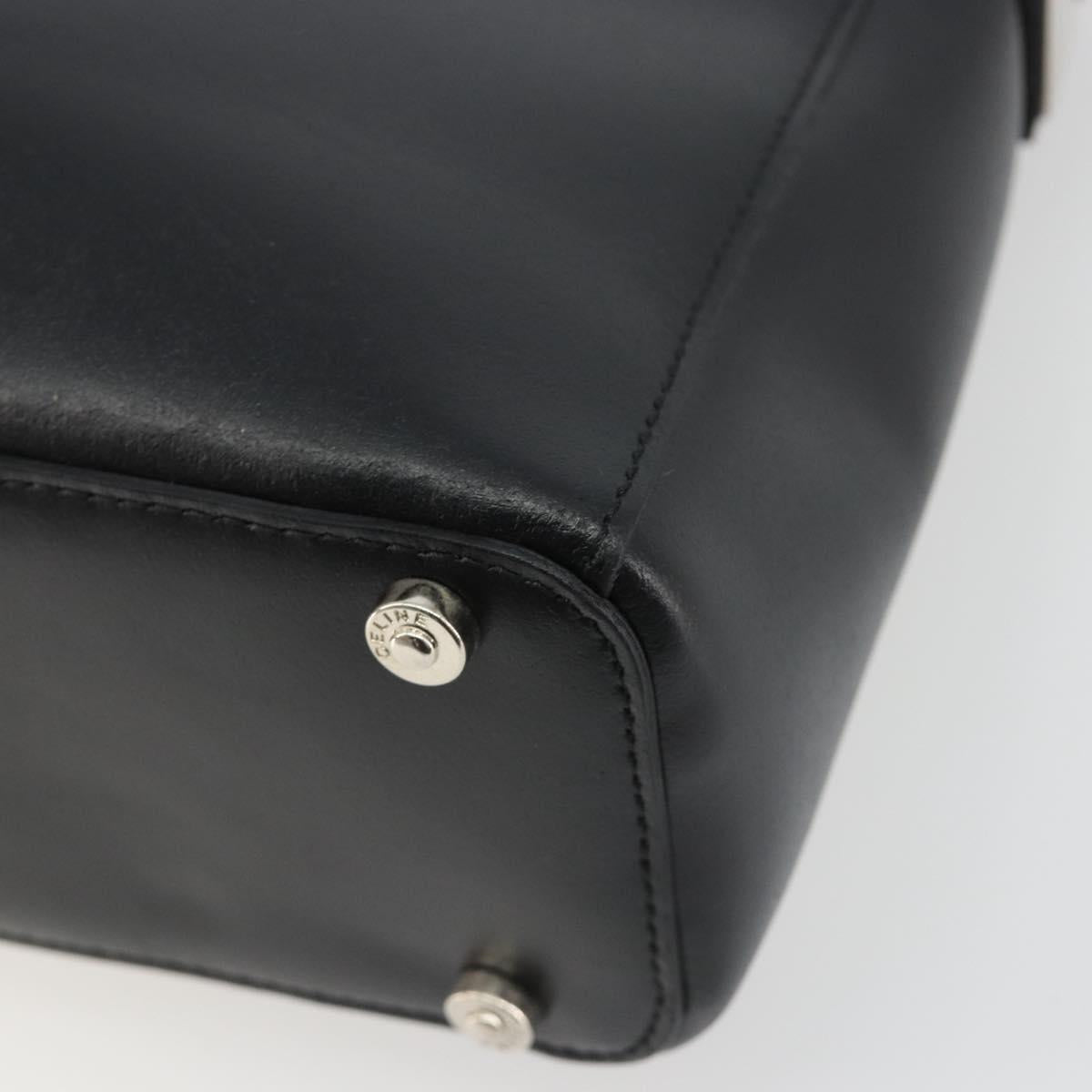 CELINE Shoulder Bag Leather Black Silver Auth ep15031