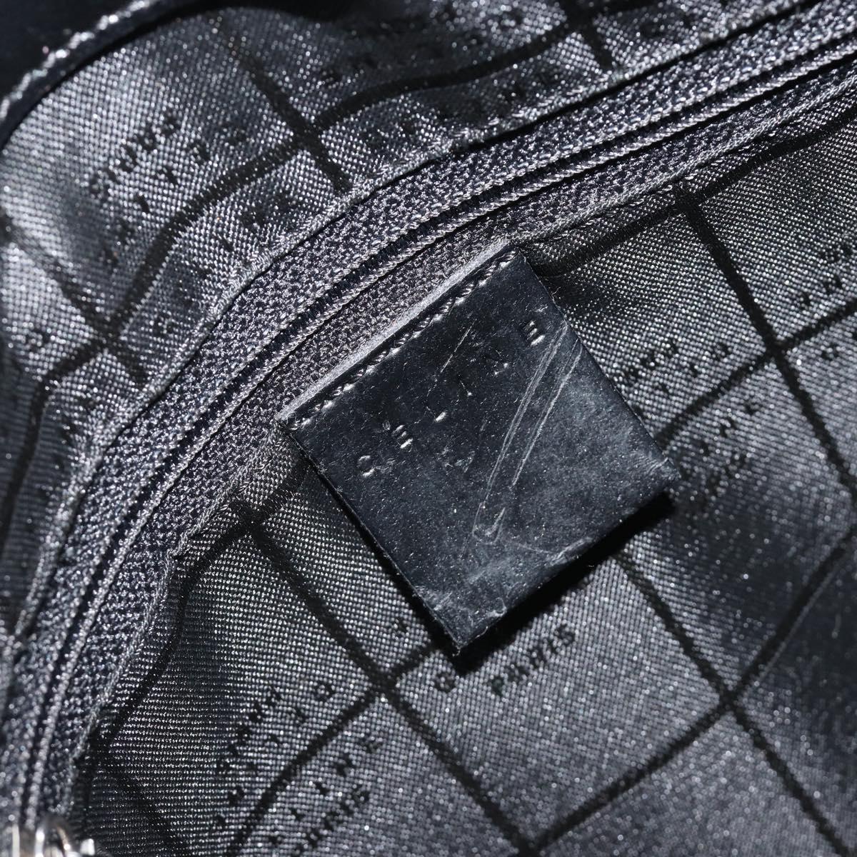 CELINE Shoulder Bag Leather Black Silver Auth ep15031