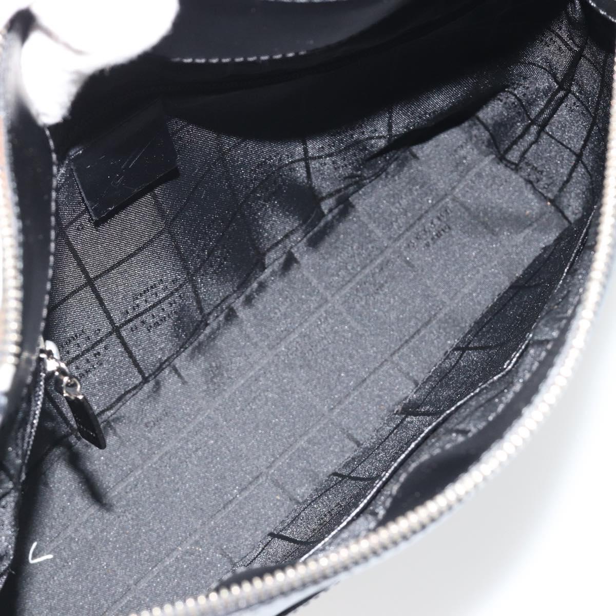 CELINE Shoulder Bag Leather Black Silver Auth ep15031