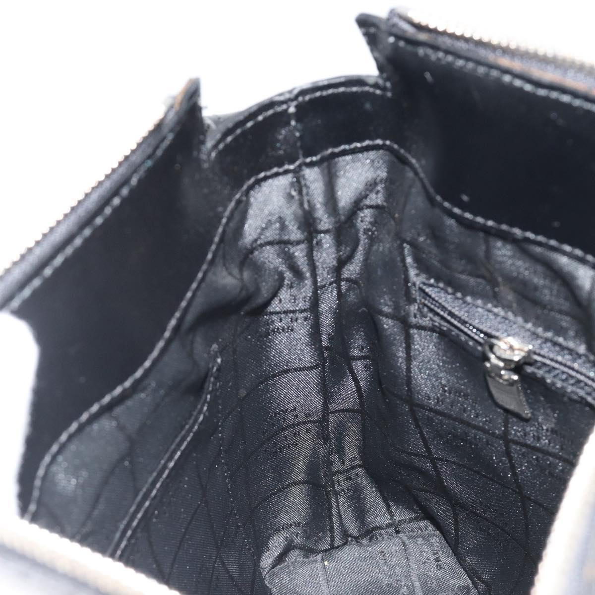 CELINE Shoulder Bag Leather Black Silver Auth ep15031