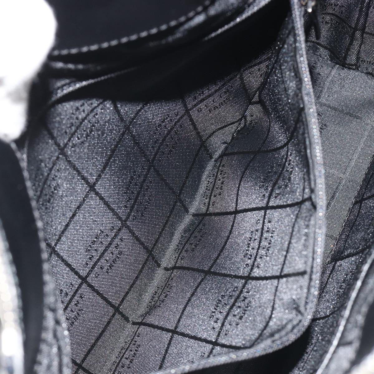 CELINE Shoulder Bag Leather Black Silver Auth ep15031