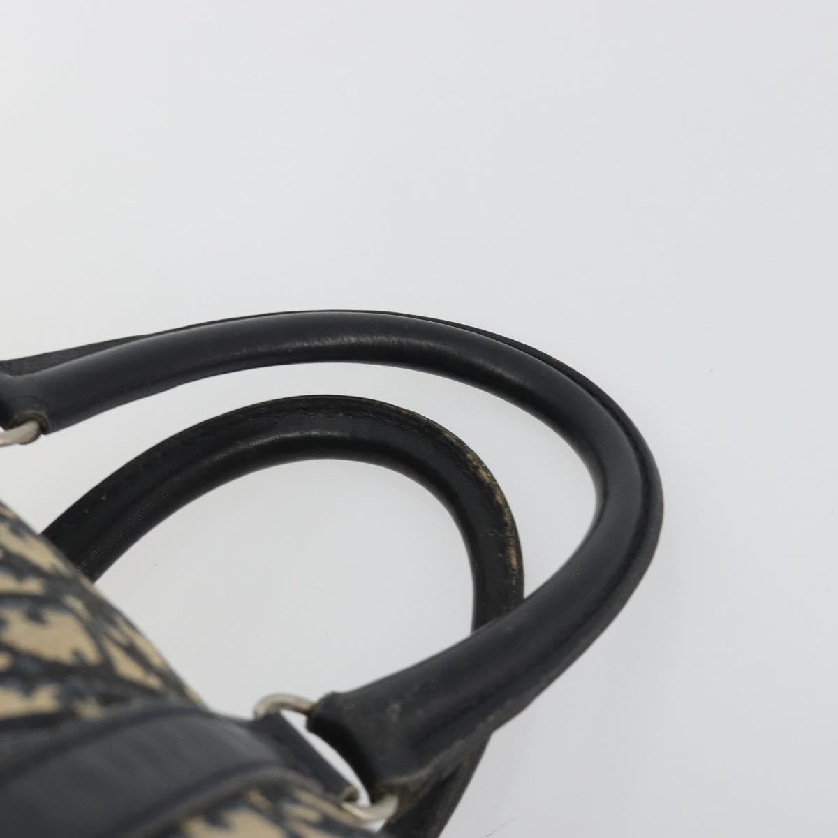Christian Dior Trotter Canvas Mini Boston Bag Navy Silver Auth ep15043