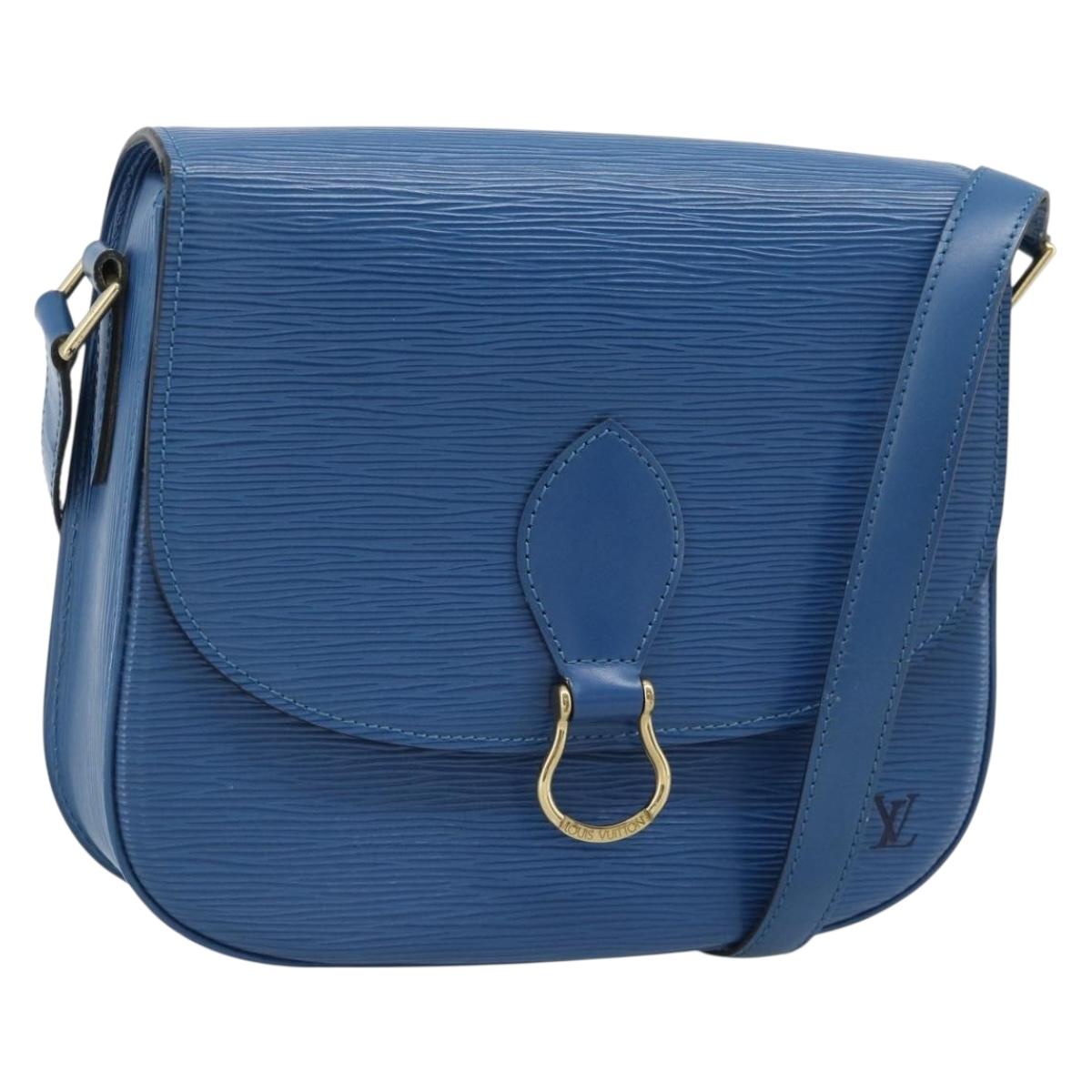 LOUIS VUITTON Epi Saint Cloud GM Shoulder Bag Toledo Blue M52195 LV Auth ep15054