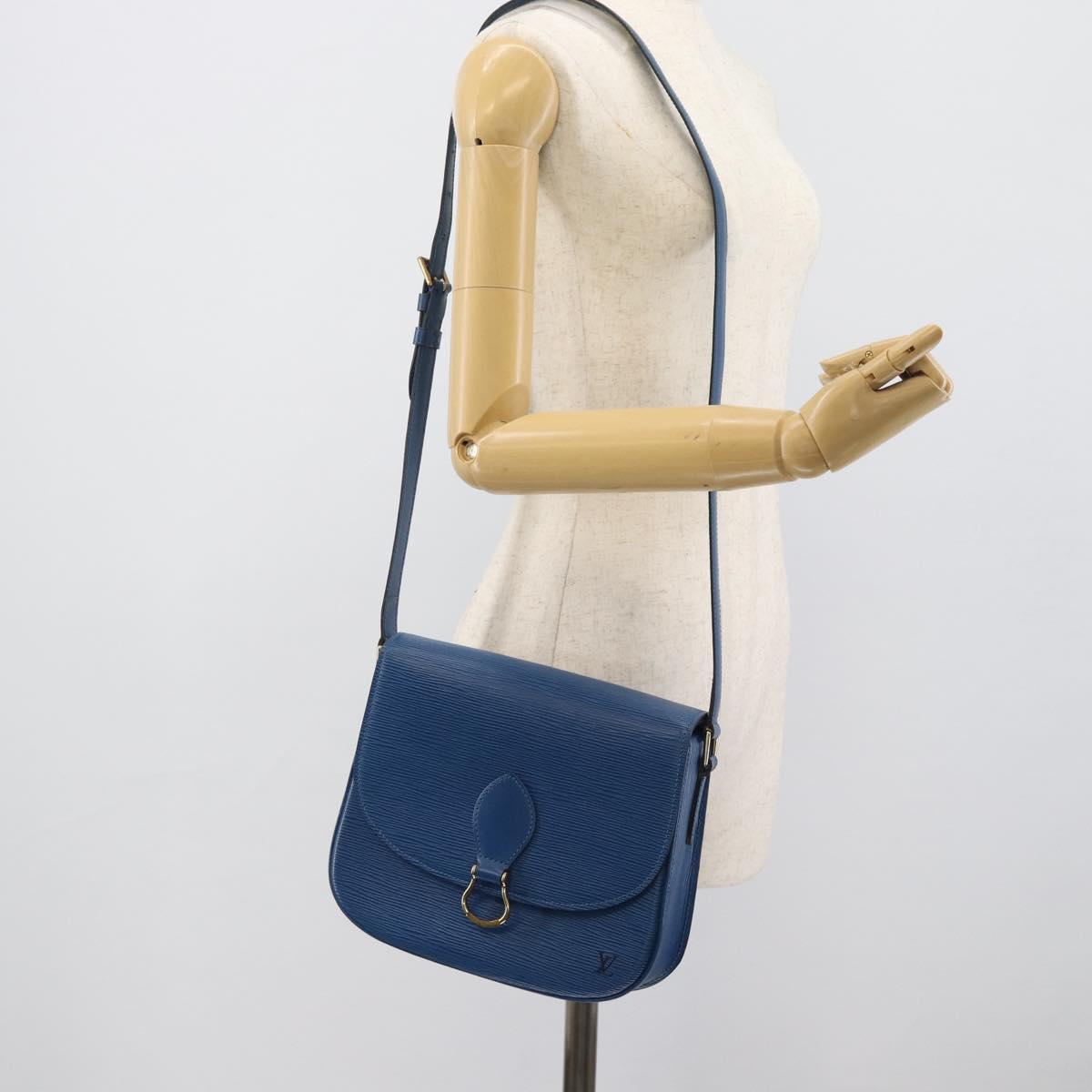 LOUIS VUITTON Epi Saint Cloud GM Shoulder Bag Toledo Blue M52195 LV Auth ep15054