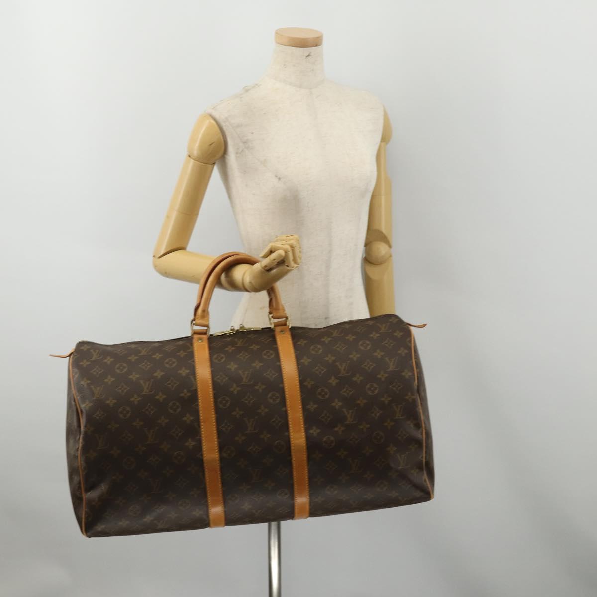 LOUIS VUITTON Monogram Keepall 55 Boston Bag M41424 LV Auth ep15055A