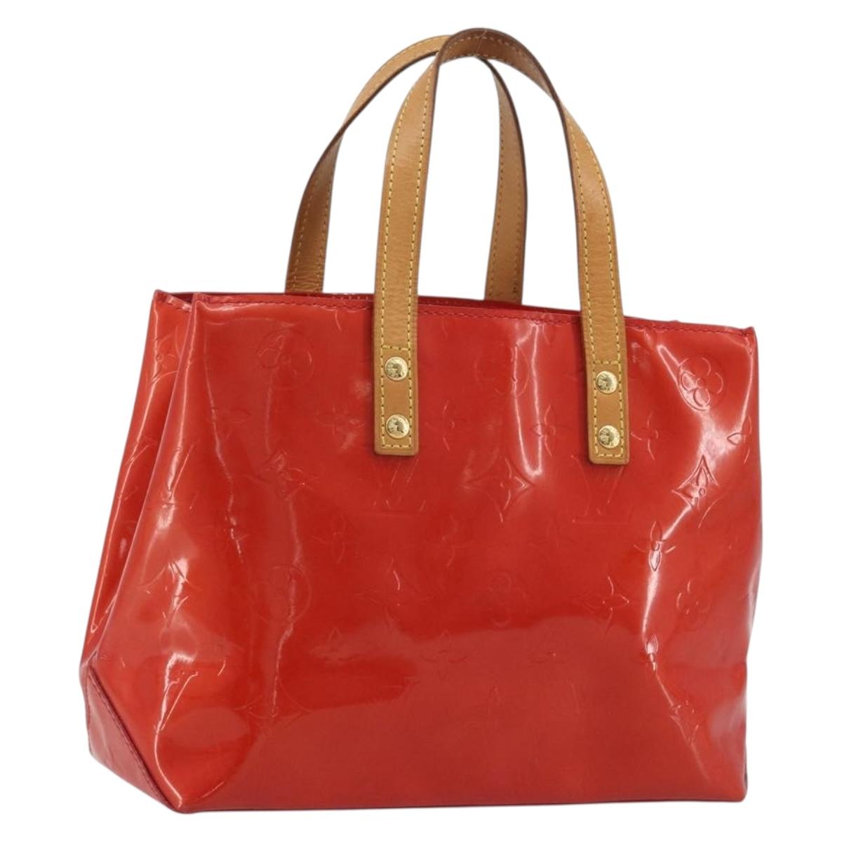 LOUIS VUITTON Monogram Vernis Reade PM Hand Bag Red Rouge M91088 LV Auth ep15057