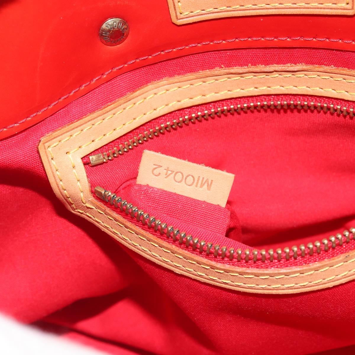 LOUIS VUITTON Monogram Vernis Reade PM Hand Bag Red Rouge M91088 LV Auth ep15057
