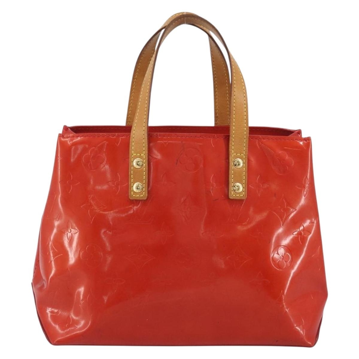 LOUIS VUITTON Monogram Vernis Reade PM Hand Bag Red Rouge M91088 LV Auth ep15057